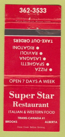 Matchbook Cover - Super Star Restaurant Italian Trans Canada WEAR 30 Strike