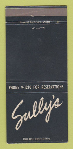 Matchbook Cover - Sully's Restaurant Kankakee IL WEAR 30 Strike