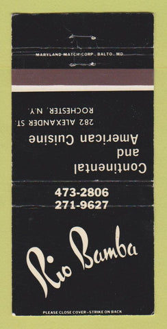 Matchbook Cover - Rio Bamba Restaurant Rochester NY WEAR 30 Strike