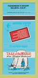 Matchbook Cover - Tale of the Whale Seafood Balboa CA 30 Strike