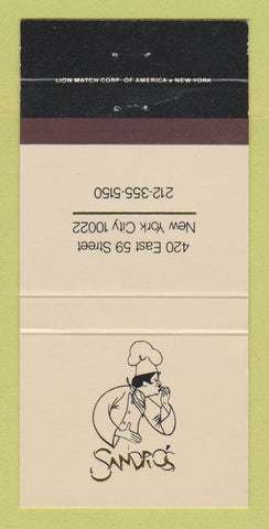 Matchbook Cover - Sandro's New York City 30 Strike