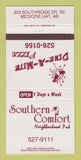 Matchbook Cover - Southern Comfort Pub Pizza Medicine Hat AB 30 Strike