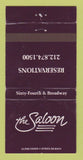 Matchbook Cover - The Saloon New York City WEAR 30 Strike
