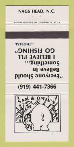 Matchbook Cover - Sam & Omie's Nags Head NC 30 Strike