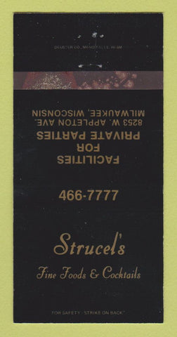Matchbook Cover - Strucel's Restaurant Milwaukee WI WEAR 30 Strike
