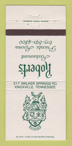 Matchbook Cover - Robert's Restaurant Knoxville TN 30 Strike