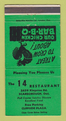 Matchbook Cover - 14 Restaurant Scarborough ON 30 Strike