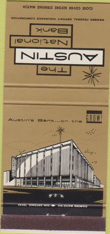 Matchbook Cover - Austin National Bank Austin TX 30 Strike