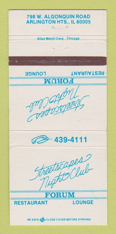 Matchbook Cover - Streetscapes Night Club Arlington Heights IL 30 Strike