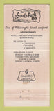 Matchbook Cover - South Park Inn Pittsburgh PA 30 Strike