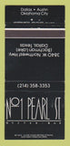 Matchbook Cover - #1 Pearl St Oyster Bar Dallas TX Austin 30 Strike
