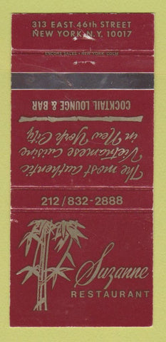 Matchbook Cover - Suzanne Restaurant New York City WEAR 30 Strike