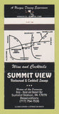 Matchbook Cover - Summit View Restaurant Summit Station PA #2 30 Strike