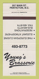 Matchbook Cover - Young's Brasserie Penticton BC 30 Strike