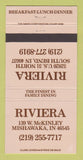 Matchbook Cover - Riviera Restaurant South Bend Mishawaka IN 30 Strike