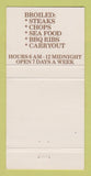 Matchbook Cover - Riviera Restaurant South Bend Mishawaka IN 30 Strike