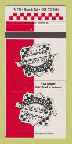 Matchbook Cover - Stromboli's Italian Restaurant Hyannis MA 30 Strike
