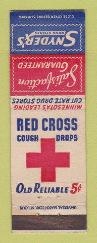 Matchbook Cover - Red Cross Cough Drops Snyder's Drug Stores WEAR