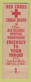 Matchbook Cover - Red Cross Cough Drops Snyder's Drug Stores WEAR