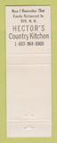 Matchbook Cover - Hector's Country Kitchen Rye NY