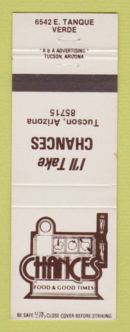 Matchbook Cover - Chances Restaurant Tucson AZ