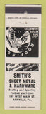 Matchbook Cover - Smith's Sheet Metal & Hardware Annville PA