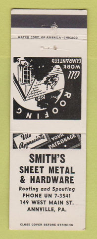 Matchbook Cover - Smith's Sheet Metal & Hardware Annville PA