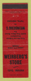 Matchbook Cover - Weinberg's Store Toto IN