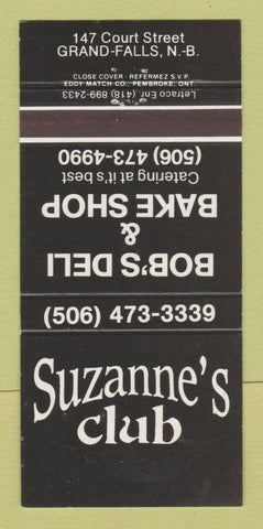 Matchbook Cover - Suzanne's Club Grand Falls NB 30 Strike