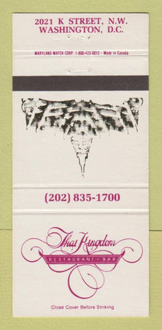 Matchbook Cover - Thai Kingdom Restaurant Washington DC 30 Strike