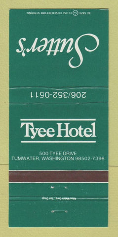 Matchbook Cover - Tyee Hotel Sutter's Tumwater WA 30 Strike