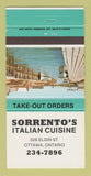 Matchbook Cover - Sorrento's Italian Restaurant Ottawa ON #1 30 Strike
