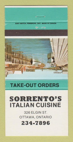 Matchbook Cover - Sorrento's Italian Restaurant Ottawa ON #1 30 Strike