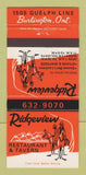 Matchbook Cover - Ridgeview Restaurant Burlington ON 30 Strike