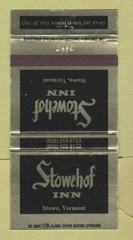 Matchbook Cover - Stowehof Inn Stowe VT 30 Strike