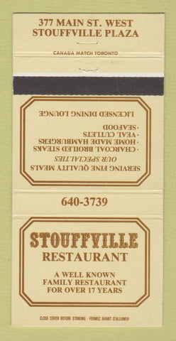 Matchbook Cover - Stouffville Restaurant ON 30 Strike