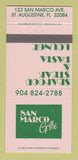 Matchbook Cover - San Marco Grille St Augustine FL 30 Strike