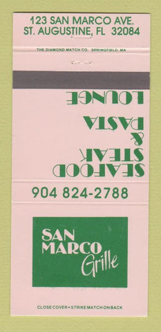 Matchbook Cover - San Marco Grille St Augustine FL 30 Strike