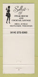 Matchbook Cover - Sally's Steak House Milwaukee WI 30 Strike