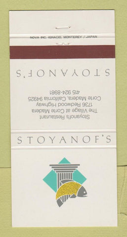 Matchbook Cover - Stoyanof's Restaurant Corte Madera CA 30 Strike