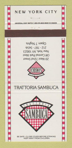 Matchbook Cover - Trattoria Sambuca New York City 30 Strike