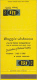 Matchbook Cover - Boggis Johnson Electric Milwaukee WI 30 Strike
