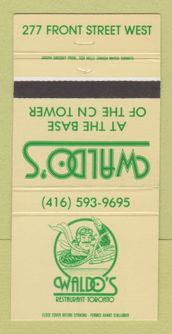Matchbook Cover - Waldo's Restaurant Toronto ON 30 Strike