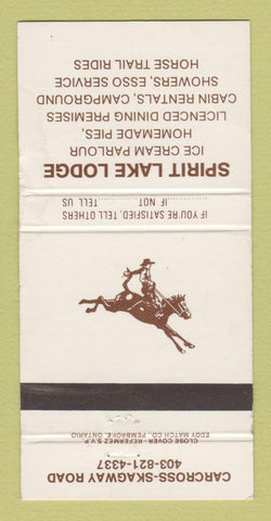 Matchbook Cover - Spirit Lake Lodge Carcross YT 30 Strike