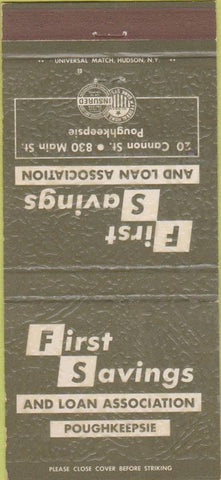 Matchbook Cover - First Savings Bank Poughkeepsie NY 30 Strike
