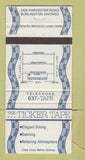 Matchbook Cover - Ticker Tape Restaurant Burlington ON WEAR 30 Strike
