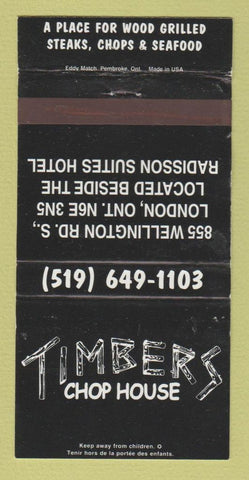 Matchbook Cover - Timbers Shop House London ON WEAR 30 Strike