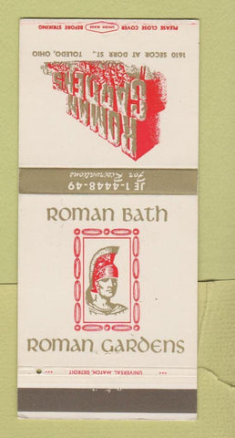 Matchbook Cover - Roman Gardens Restaurant Toledo OH 30 Strike