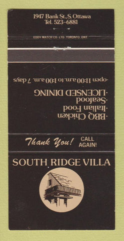 Matchbook Cover - South Ridge Villa Ottawa ON 30 Strike