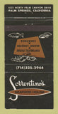 Matchbook Cover - Sorrentino's Restaurant Seafood Palm Springs CA WEAR 30 Strike